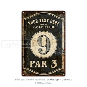 Custom Golf Club Sign, Golf Sign, Outdoor Sign, Wall Decor, Personalised Gifts, Metal Sign