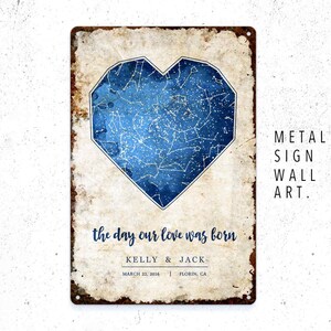 Signe personnalisé, Signe de carte des étoiles, Signe astrologique, Signe métallique, Décor mural, Cadeau personnalisé, Cadeaux d’anniversaire