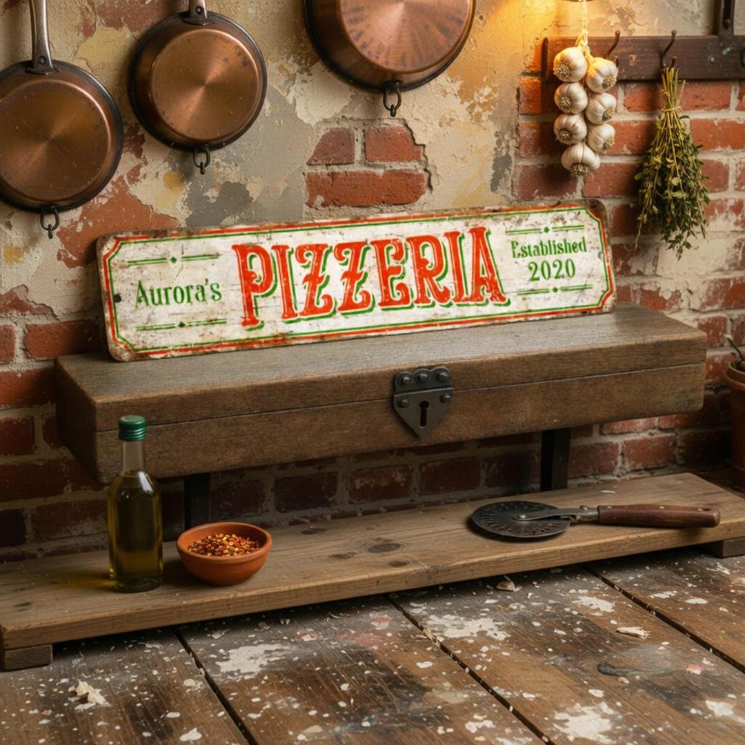 Italian Menu Sign Custom Pizzeria Metal Sign – Personalized Rustic Italian Restaurant ...