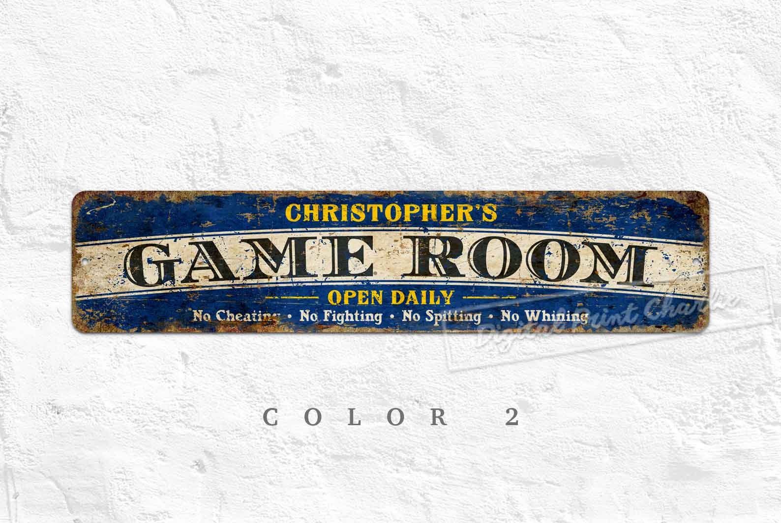 Rustic Arcade Sign Personalized Game Room Metal Sign – Custom Rustic Arcade & Man Cave ...