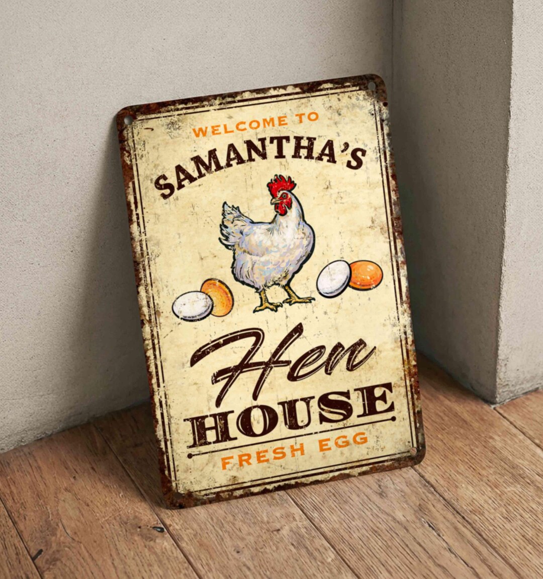 Hen Sign Custom Hen House Metal Sign – Personalized Farm Décor for Coop, Barn ...