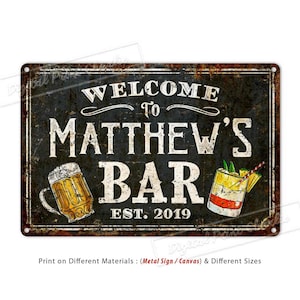 Bar Sign, Welcome Sign, Pub Sign, Lounge Decor, Custom Wall Sign, Personalized Gifts
