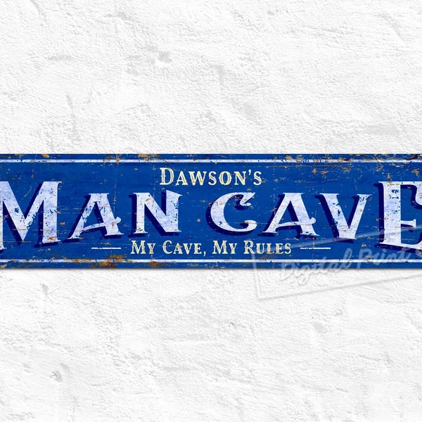 Man Cave Sign, Custom Made, Metal Sign, Personalised Gifts, Rustic Wall Decor