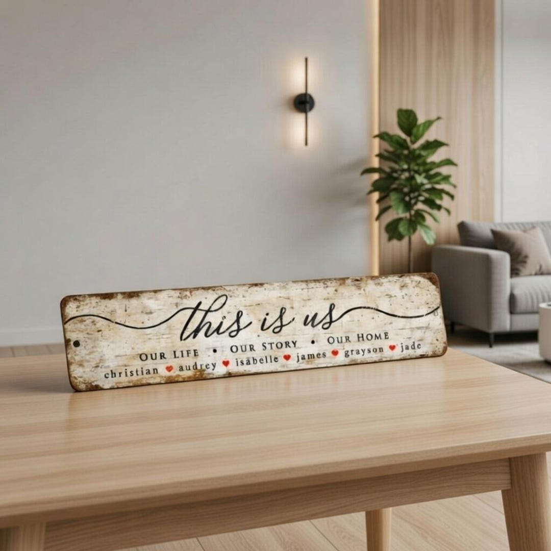 Personalized Family Name Metal Sign – Custom Rustic Wall Décor for Home ...