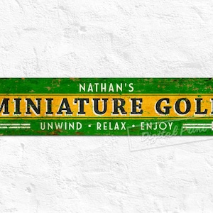 Golf Club Sign, Custom Metal Signs, Miniature Golf, Welcome Sign, Directional Sign, Personalised Gifts, Rustic Home Décor