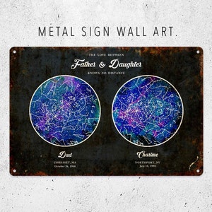 Individuelles Metallschild, Nachthimmel, Sternenkarte, Wohndekor, Raumschild, Jahrestagsgeschenk, Vatergeschenke, Muttergeschenke