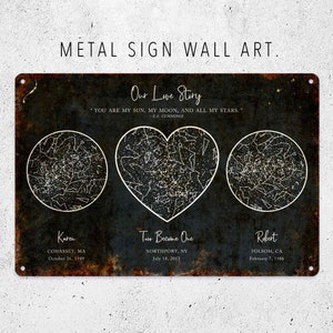 Love Story, Star Wall Art, Metal Sign, Custom Sign, Home Decor, Personalized Gifts