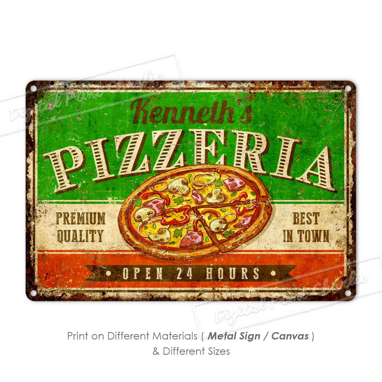 Pizzeria Sign, Italy Pizza, Restaurant Decor, Shop Sign, Custom
