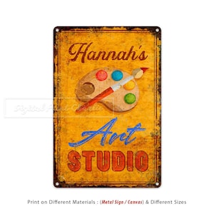 Art Studio Sign, Atelier Sign, School Decor, Custom Sign, Metal Wall Sign, Teacher Gifts