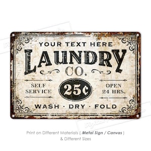 Laundry Sign, Laundry Room Decor, Laundry Shop, Metal Sign, Personalized Gifts