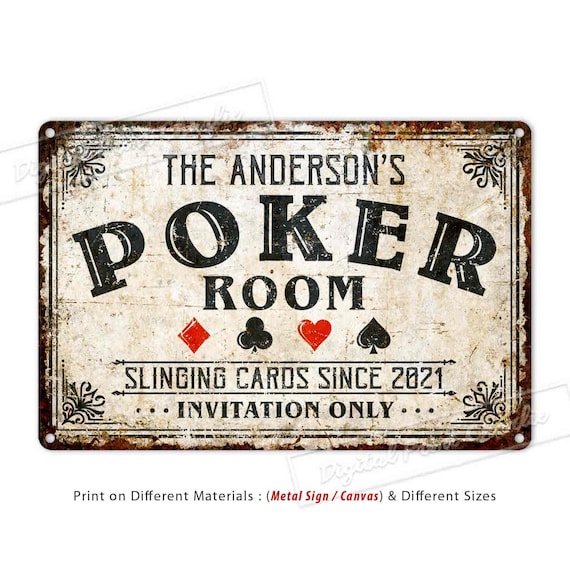 Bar Sign Poker Room Sign Custom Metal Sign Game Room Decor - Etsy