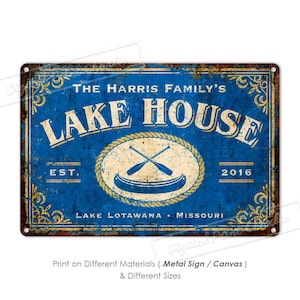 Custom Metal Sign, Lake House Sign, Cabin Decor, Home Decor, Personalised Gifts