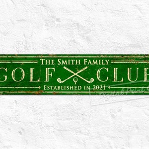 Cartelli in metallo per golf club, cartelli personalizzati, cartelli di benvenuto, cartelli rustici, regali personalizzati, decorazioni murali vintage