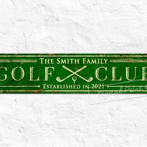 Golf Club Metal Signs, Custom Sign, Welcome Sign, Rustic Sign, Personalised Gifts, Vintage Wall Décor