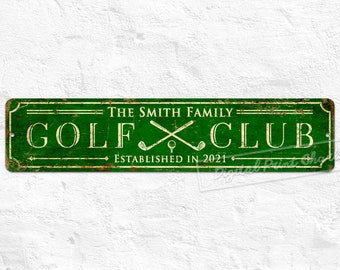 Golf Club Metal Signs, Custom Sign, Welcome Sign, Rustic Sign, Personalised Gifts, Vintage Wall Décor