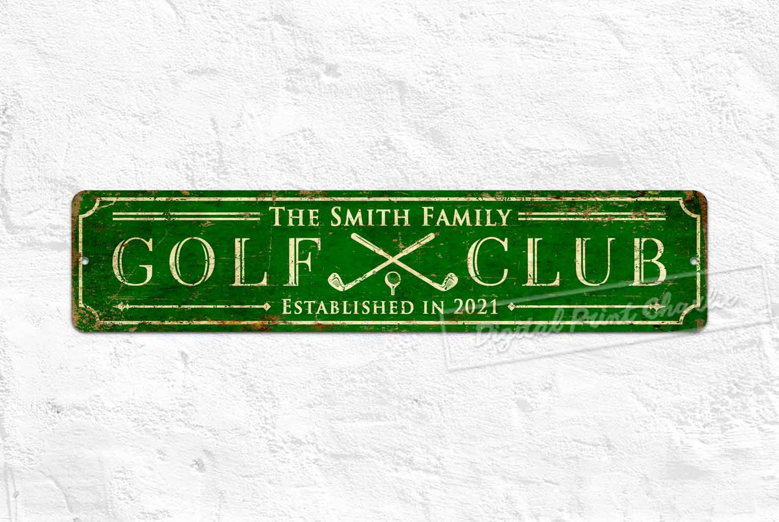 Golf Club Metal Signs, Custom Sign, Welcome Sign, Rustic Sign, Personalised Gifts, Vintage Wall Décor