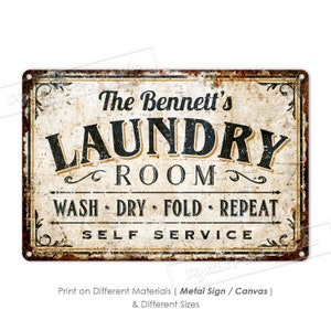 Laundry Room Decor, Laundry Sign, Custom Metal Sign, Personalised Gifts