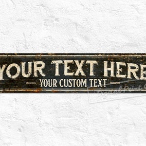 Custom Signs, Personalized Metal Signs, Farmhouse Sign, Shop Sign, Personalised Gifts, Rustic Home Decor imagem 1