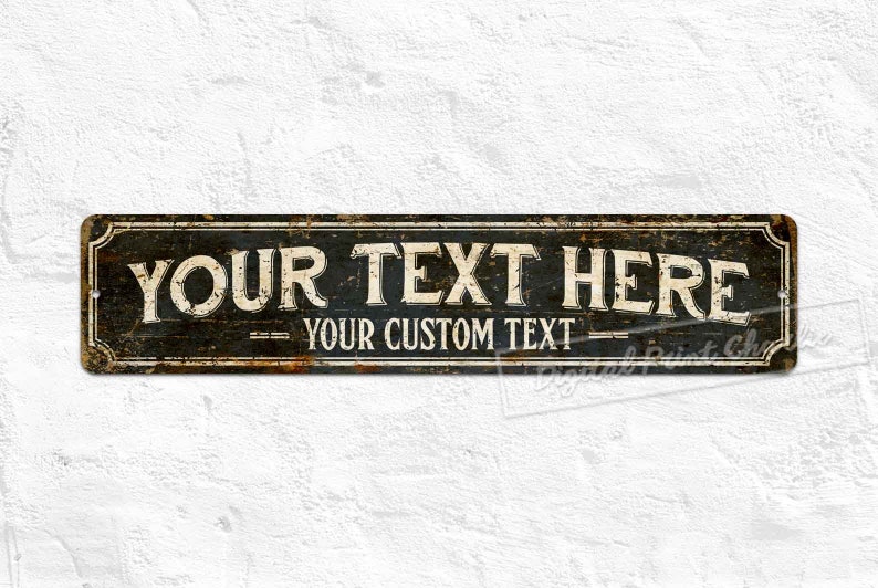 Custom Signs, Personalized Metal Signs, Farmhouse Sign, Shop Sign, Personalised Gifts, Rustic Home Decor 画像 1