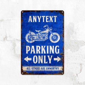 Parking Only, Motorcycle Sign, Garage Sign, Custom Made, Metal Sign, Car Park Sign, Personalised Gifts