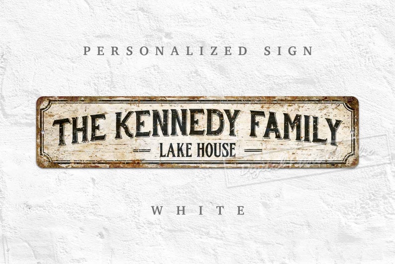 Custom Signs, Personalized Metal Signs, Farmhouse Sign, Shop Sign, Personalised Gifts, Rustic Home Decor White