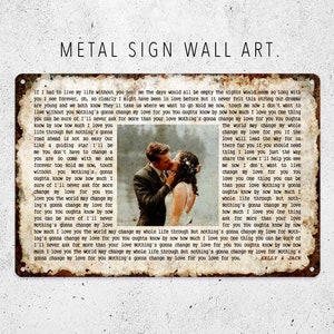 Custom Song Lyrics, Personalized Photo, Metal Sign, Anniversary Gift, Wedding Gift, Engagement Gift, Love Song, Gift for Her