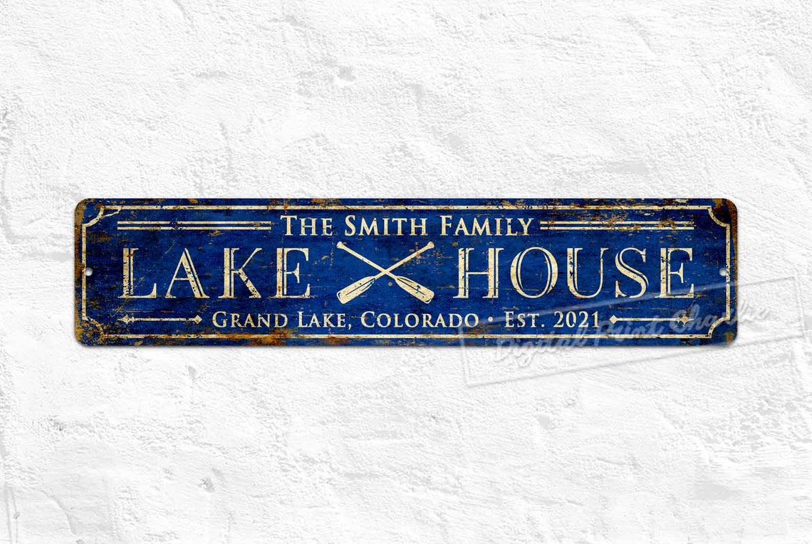 Lake House Metal Sign Custom Sign Lodge Decor Personalised Etsy
