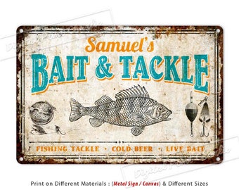 Custom Lake House Decor, Bait Tackle Sign, Fishing Sign, Tackle