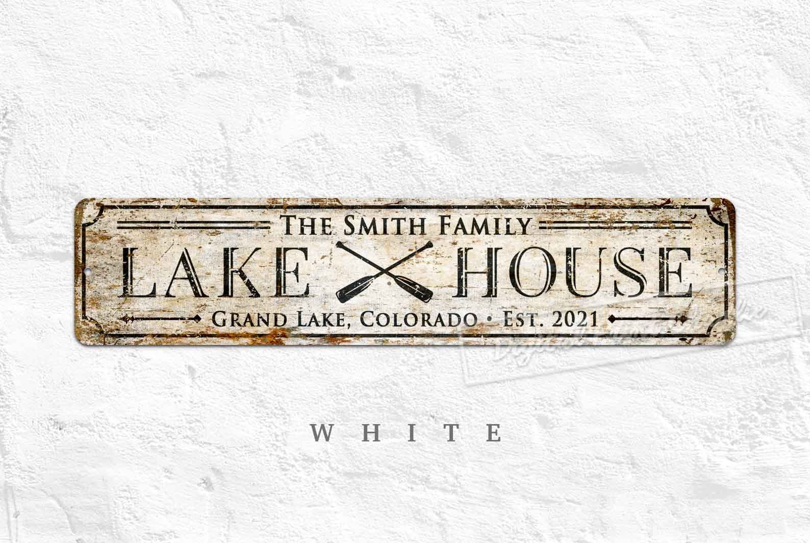 Lake House Metal Sign Custom Sign Lodge Decor Personalised Etsy