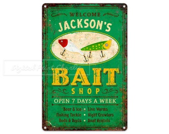 Custom Sign, Bait Shop Sign, Tackle Shop, Rods & Reels, Fishing Craft