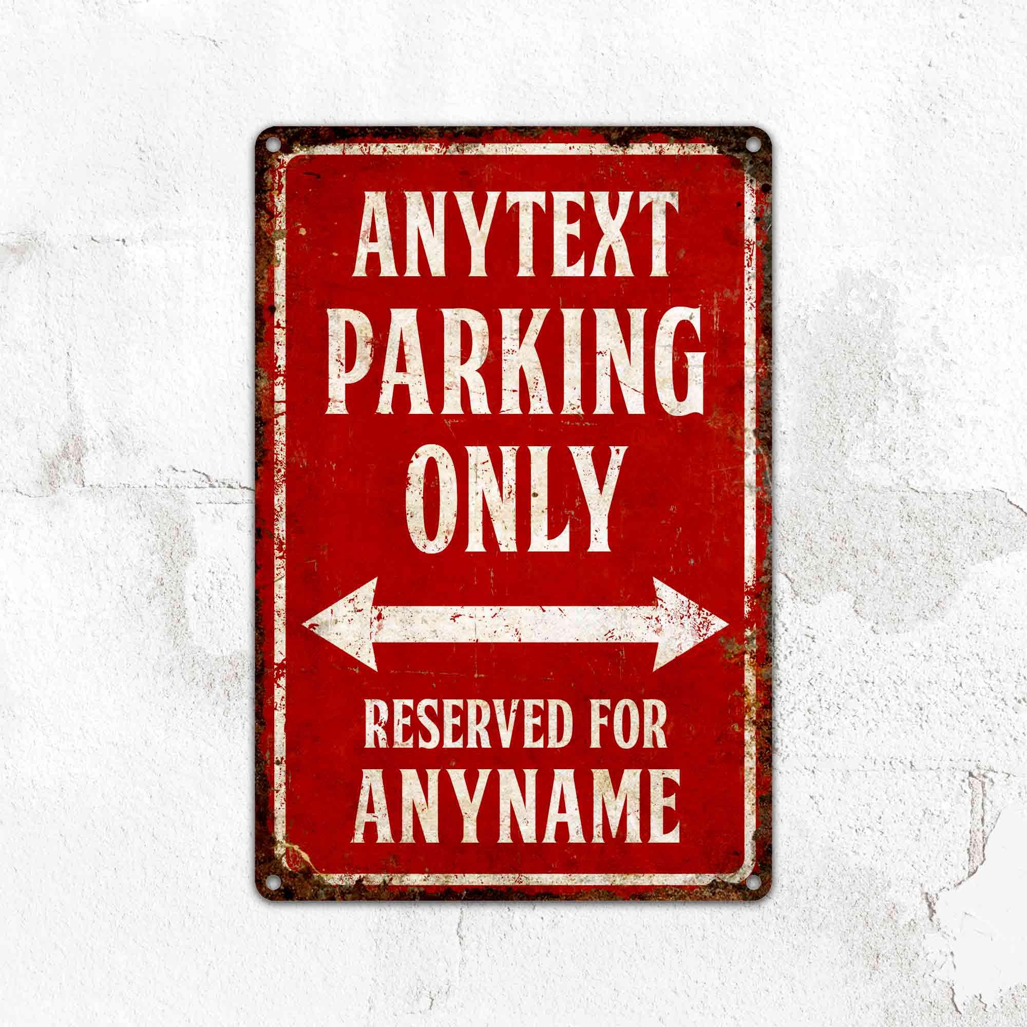 Personalized 'Do Not Park' Metal Sign For Garage, Shop, Or Office – Black, Vintage Style