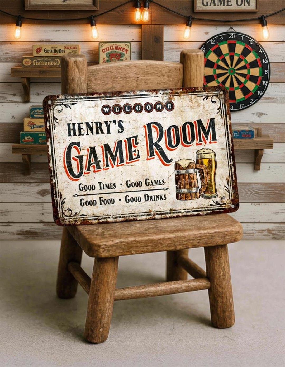 Custom Game Room Metal Sign – Personalized Garage, Bar, or Man Cave ...