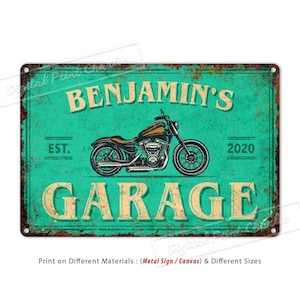 Garage Sign, Bar Sign, Motorcycle Decor, Metal Sign, Custom Sign, Wall Decor, Personalised Gifts