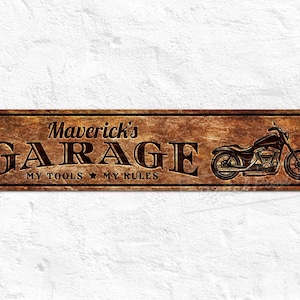 Custom Sign, Motorcycle Sign, Motorbike Decor, Garage Sign, Personalised Gifts