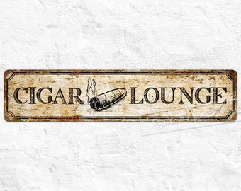 Cigar Lounge Sign, Metal Sign, Bar Sign, Pub Sign, Lounge Decor, Vintage Style, Rustic Wall Decor