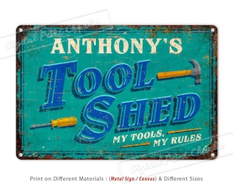 FUNNY SHED SIGN OUTDOOR SIGN FUNNY WOODEN SIGN OWN NAME SIGN GIFTS FOR MEN TOOLS