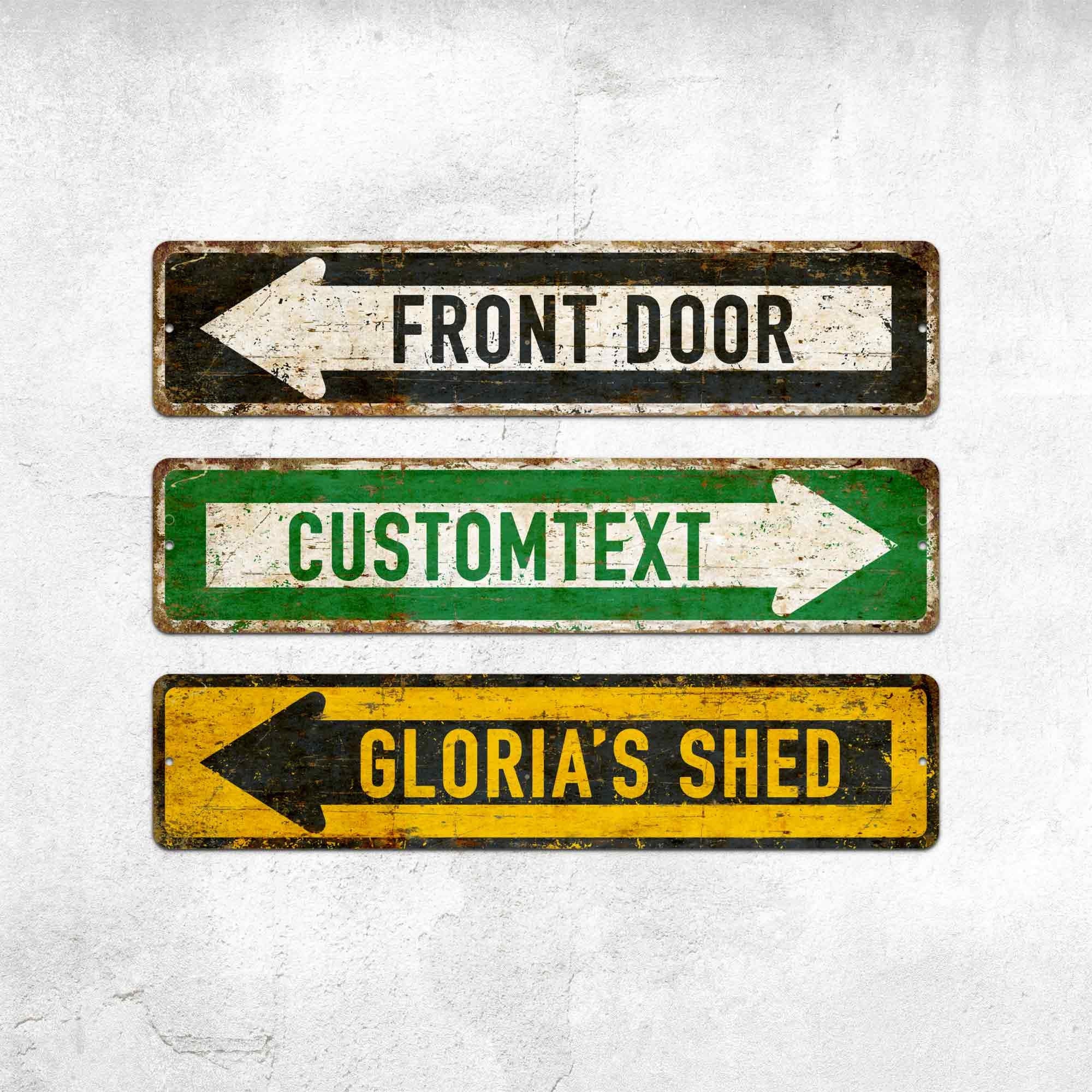 Directional Signs, Street Metal Sign, Custom Sign, Road Sign, Personalised Gifts, Rustic Home Decor
