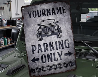 Benutzerdefinierte 4x4 Parken nur Metallschild, personalisierte Retro Off Road Garage Dekor