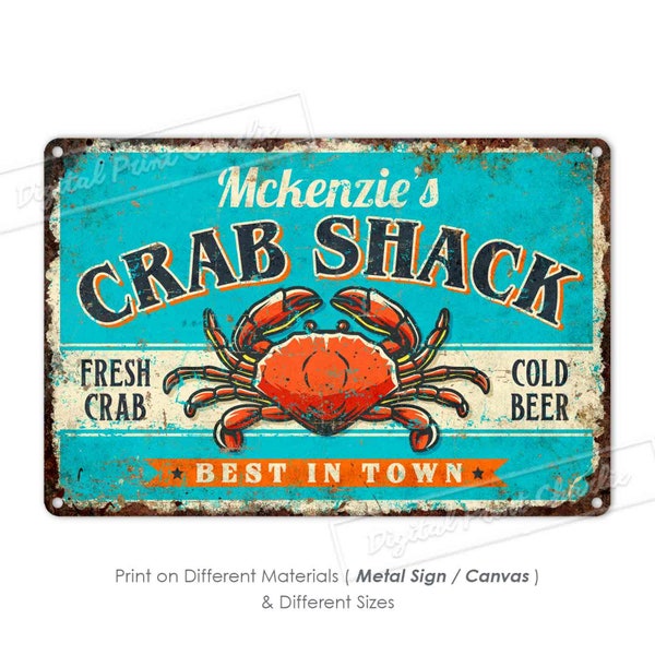 Customize Kitchen Sign Crab Shack Signs Restaurant Decor Outdoor Personalised Gifts Aluminum Metal Sign 8x12 12x18