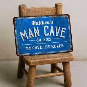 Custom Man Cave Metal Sign – Rustic Garage Wall Décor Gift for Him