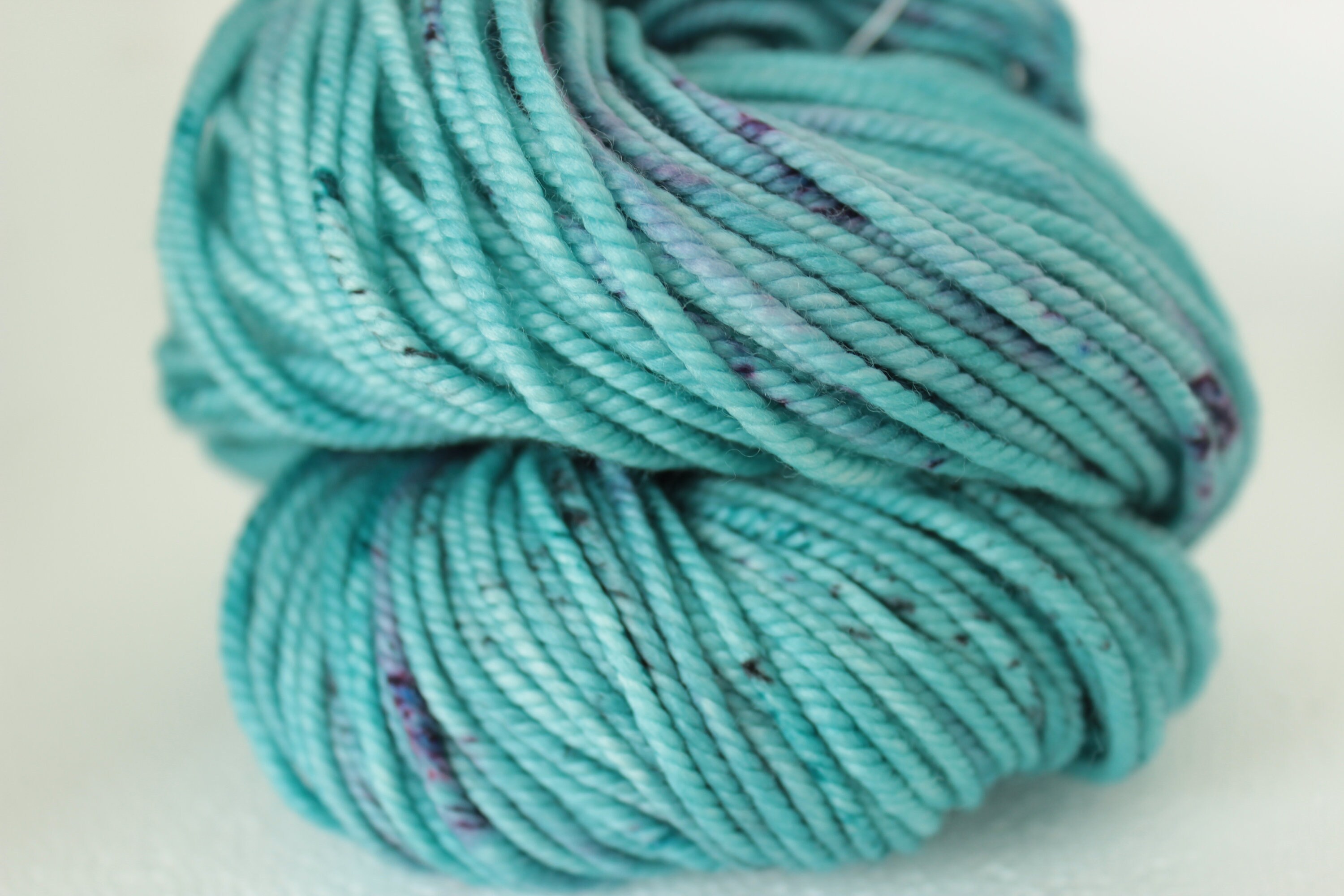 Hand dyed yarn Teal purple yarn speckled yarn fingering Etsy