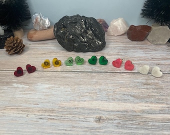 Heart Resin Stud Earrings