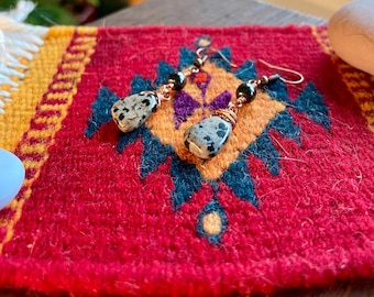 Dalmatian Jasper Earrings and Jewelry Set