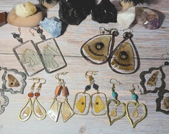 Real Insect Wing Charm Earrings