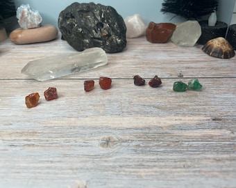 Real Agate Stud Earrings