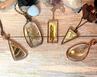 Real Insect Wing Charm Necklaces