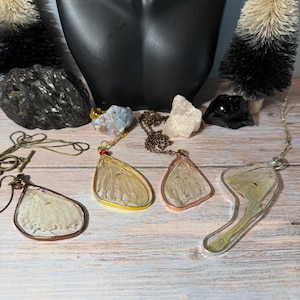 Real Luna Moth Wing Necklaces
