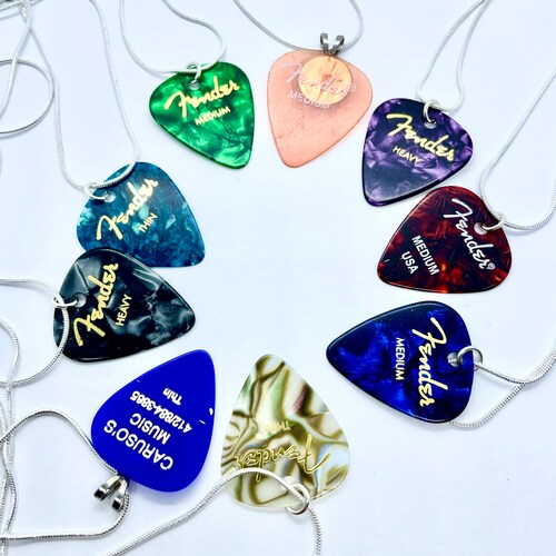 Modern Rock and Pop Band Guitar Pick Necklaces and Charms Etsy