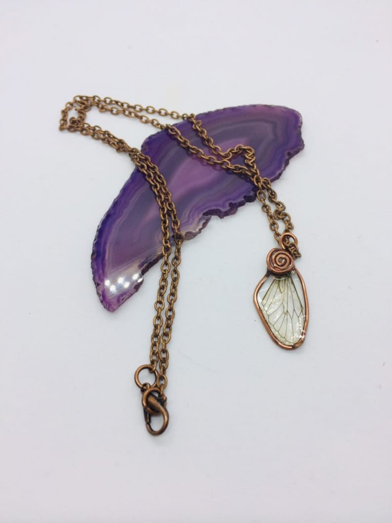Cicada Wing Necklace Cicada wings Resin Necklaces necklaces insect wings