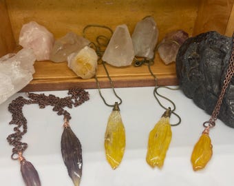 Sunflower petal charm necklaces